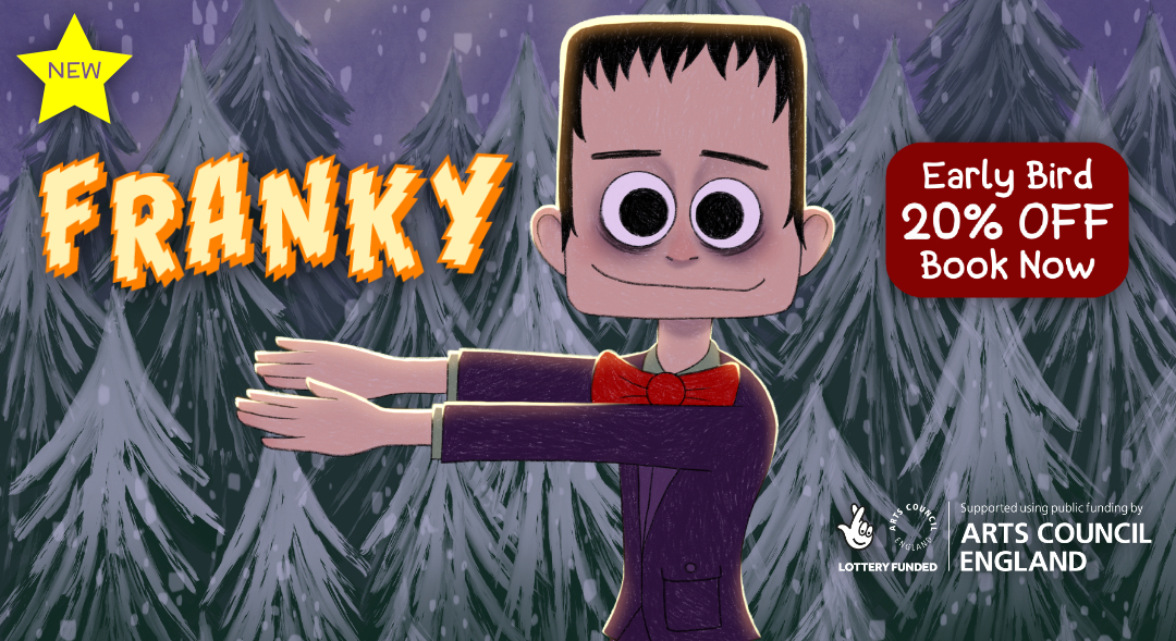 Franky walking in a snow covered woods. Illustration @endervampire