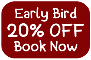 Book NOW and get a whopping 20% off all tickets with our Early Bird offer!